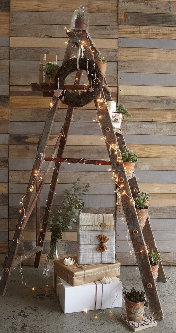 Simple Wooden Ladder Christmas Tree