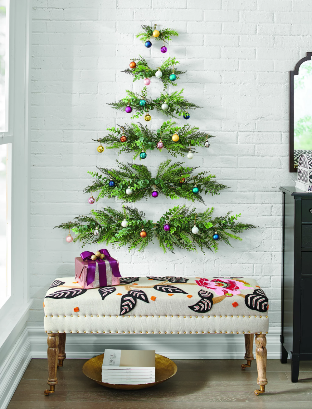 Small Space Christmas Hanging Tree