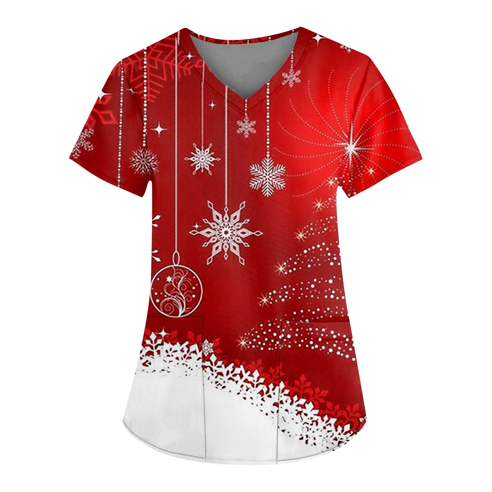 Snowflake Christmas scrub tops