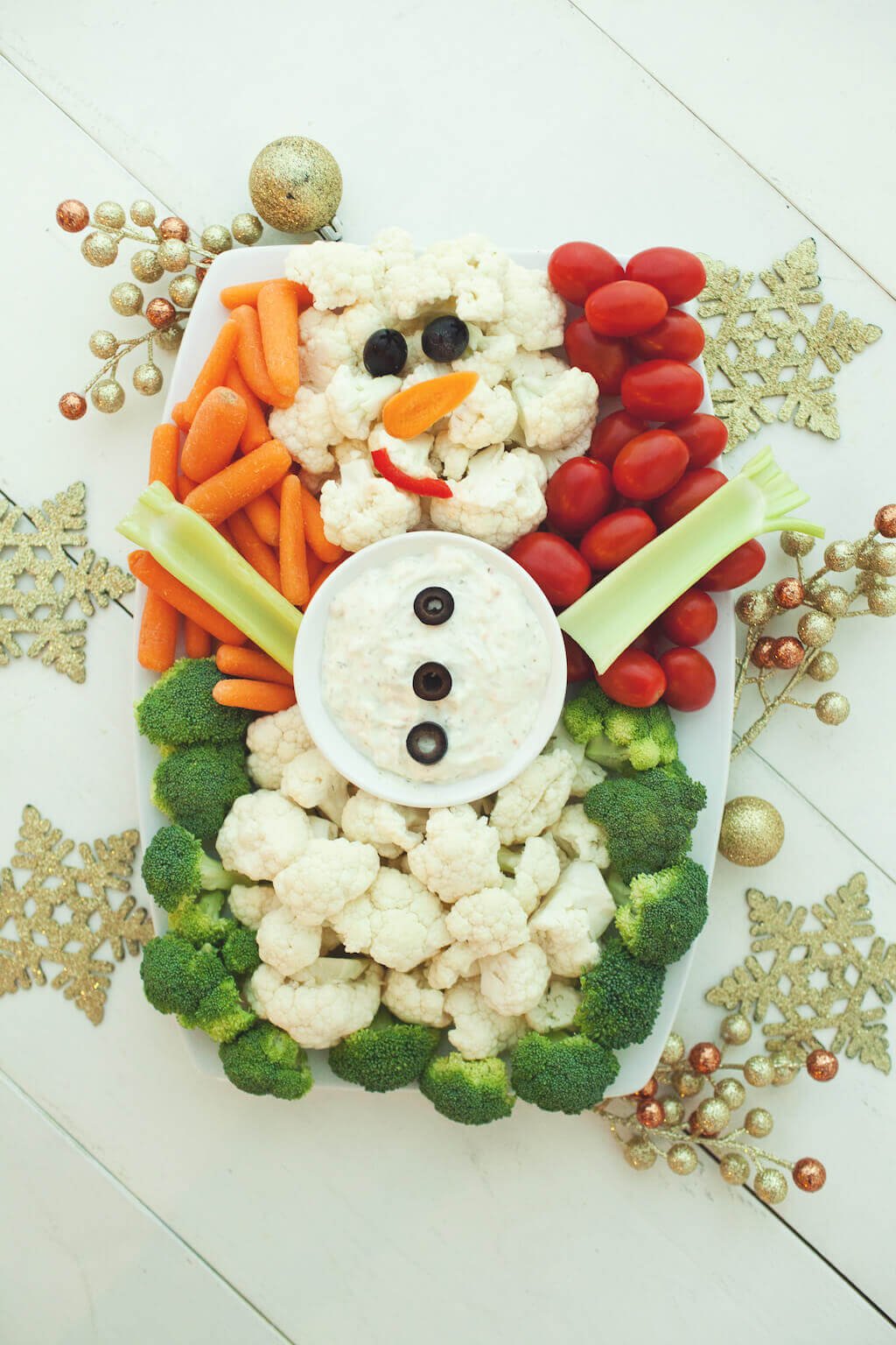 Snowman Veggie Tray