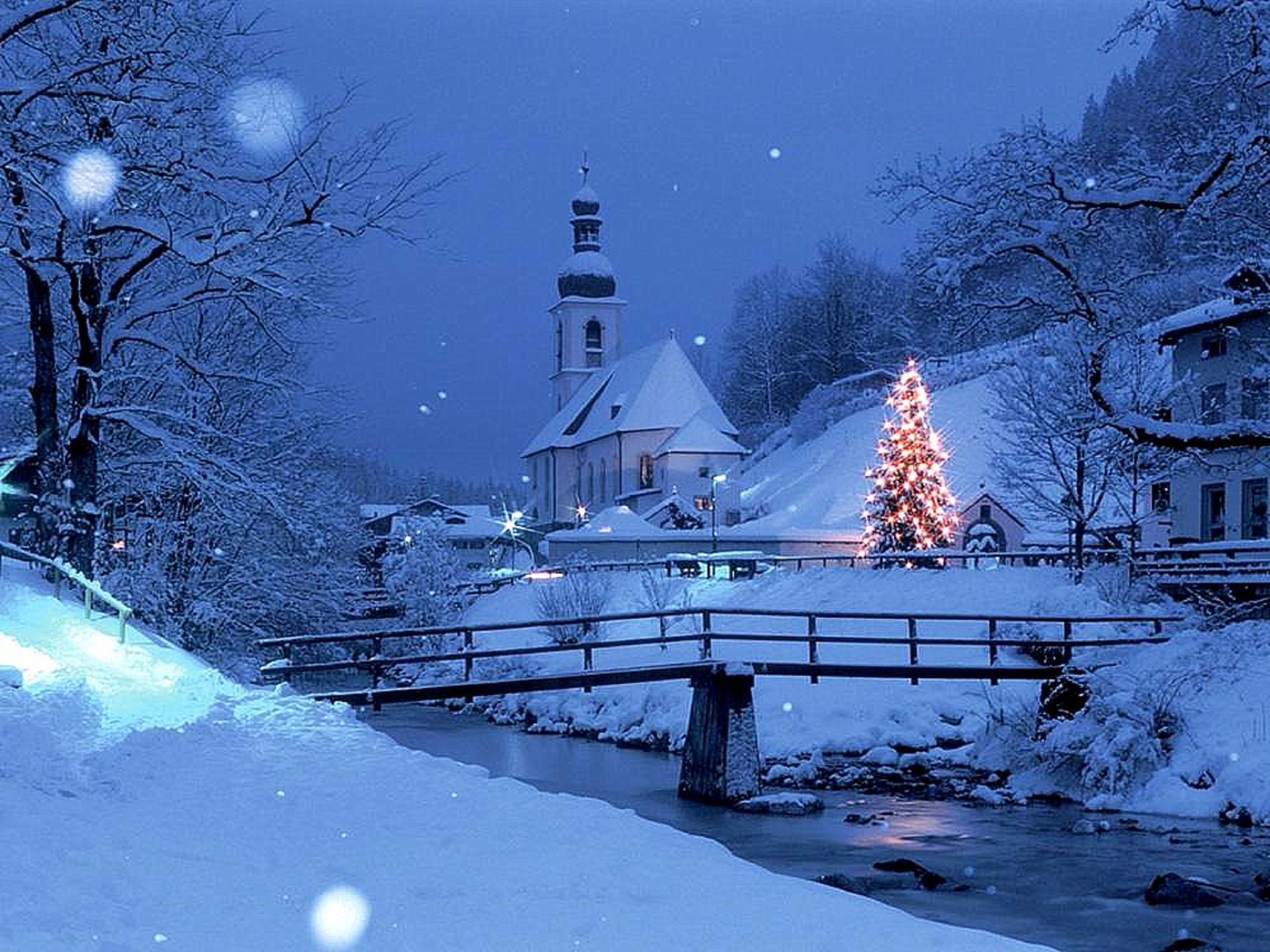 Snowy Christmas Tree Village