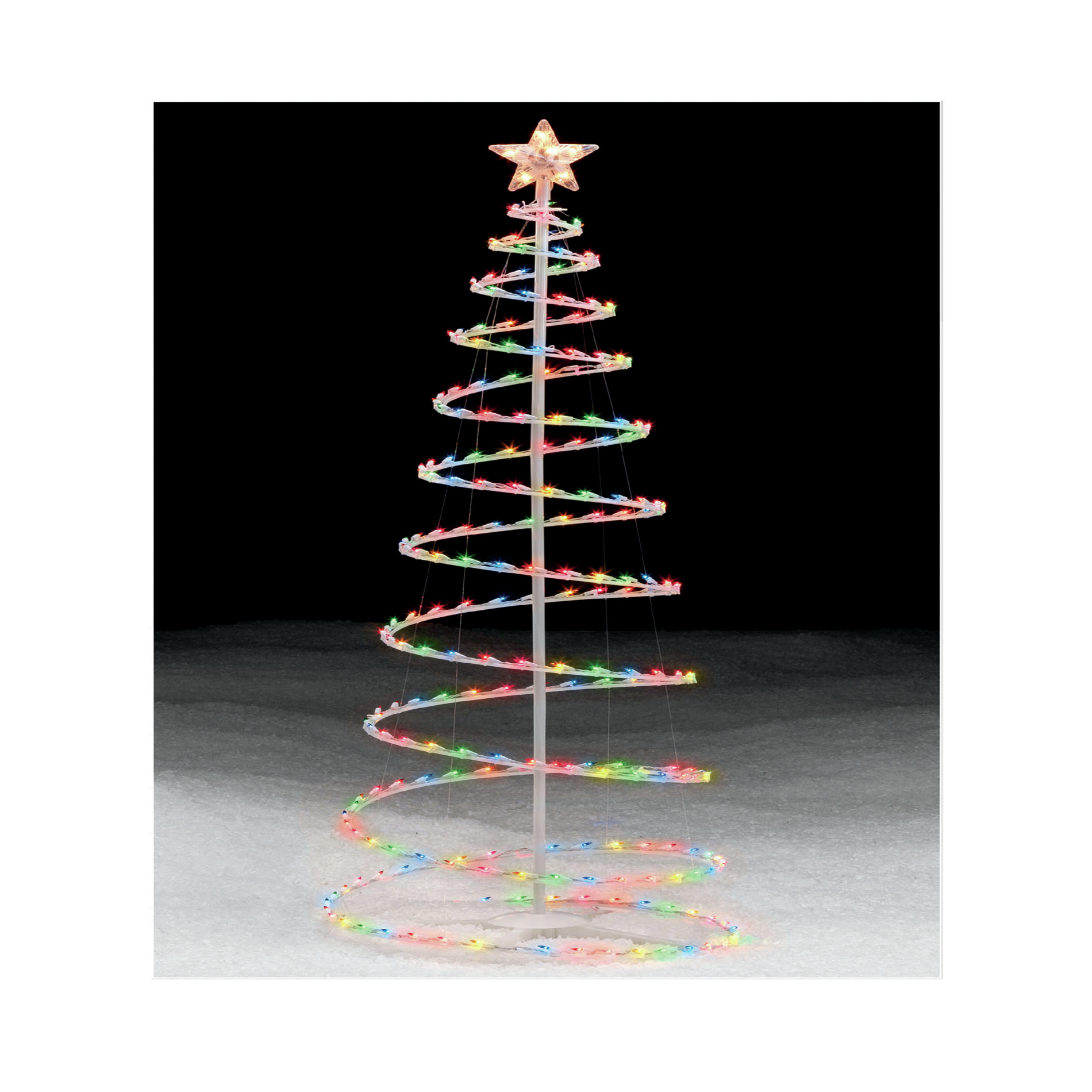 Trim Home Spiral Christmas Tree With Red Lights