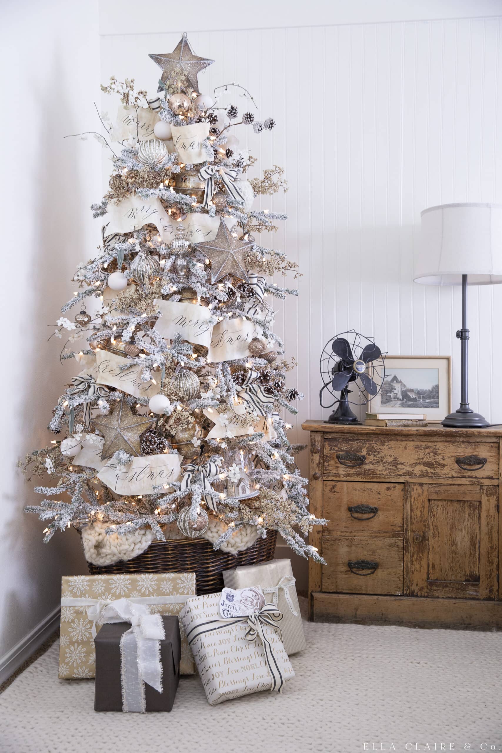 vintage gold christmas tree