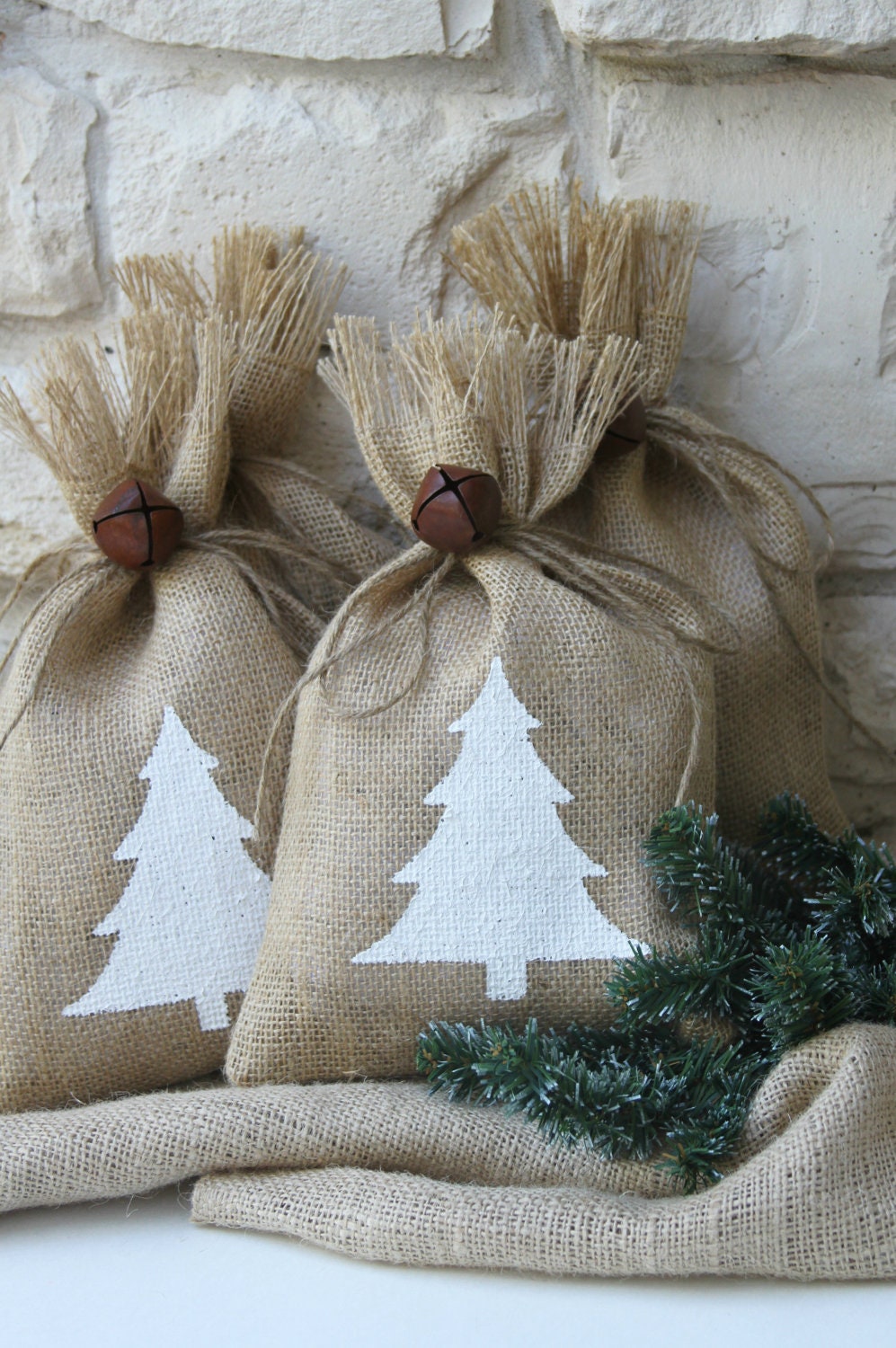 White and Burlap Gift Wrap