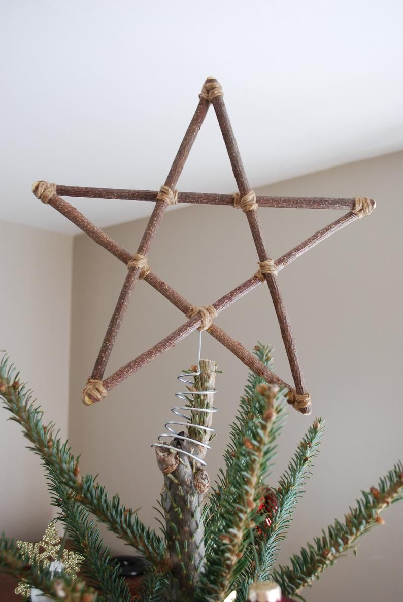 Wooden Star Topper with Twine