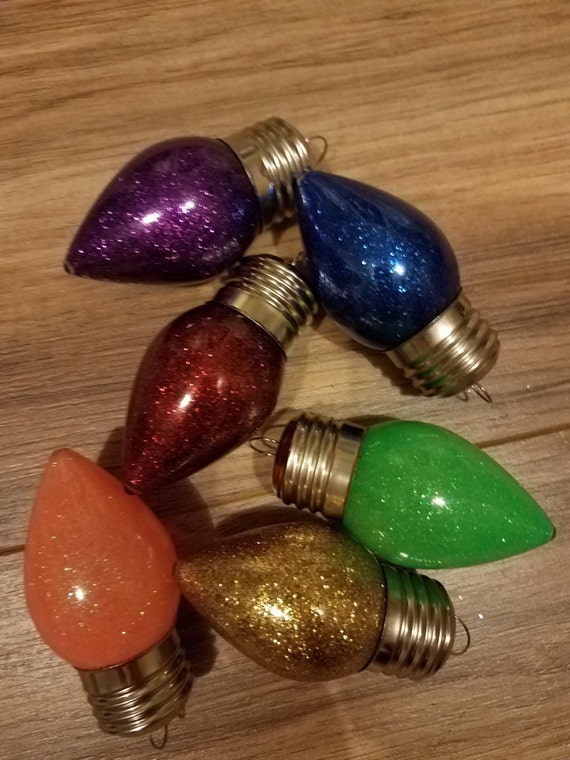 Glitter Light Bulb Christmas Tree Ornament