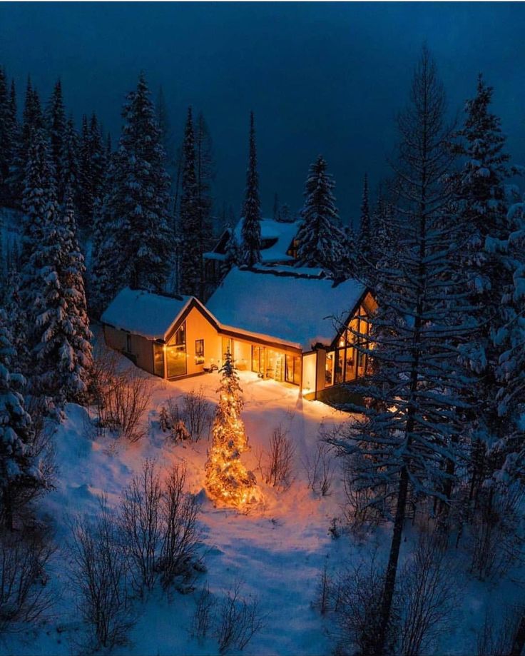 Snowy Christmas Cabins