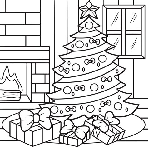 Christmas Tree Coloring Sheets for Kids