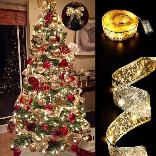 Gold Christmas Tree Ribbon Ideas