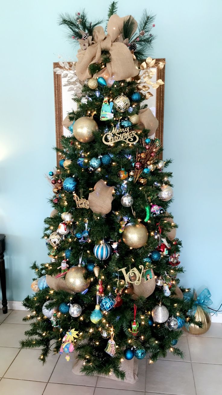 Teal and Gold Christmas Tree Ideas