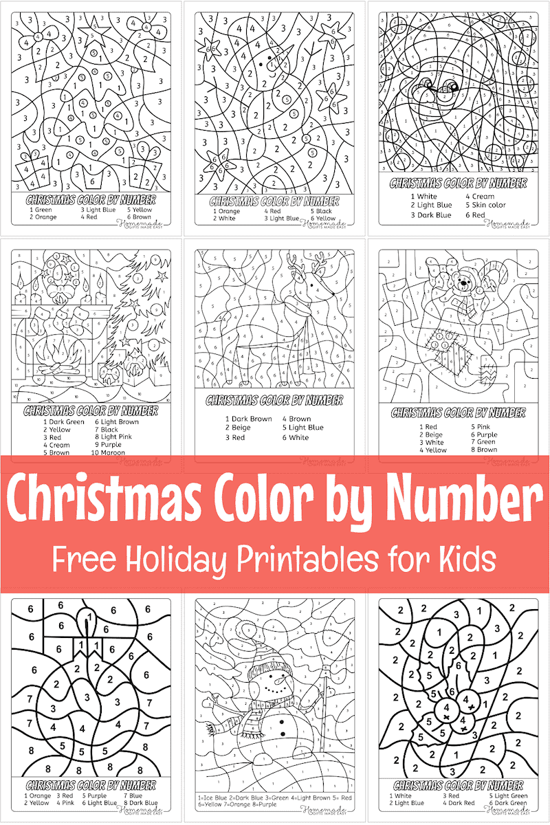 Christmas Color by Number for Kids