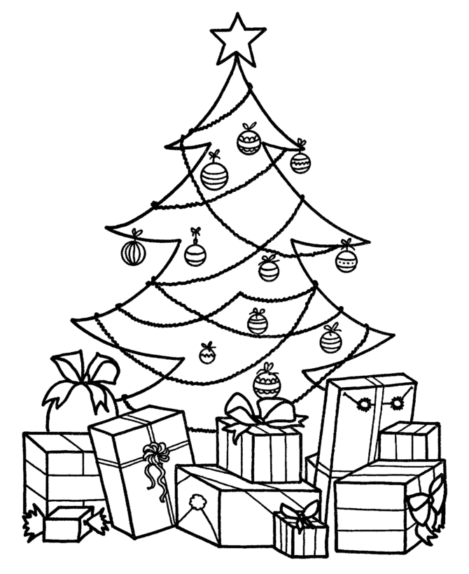 Christmas Tree Coloring Sheets for Boys