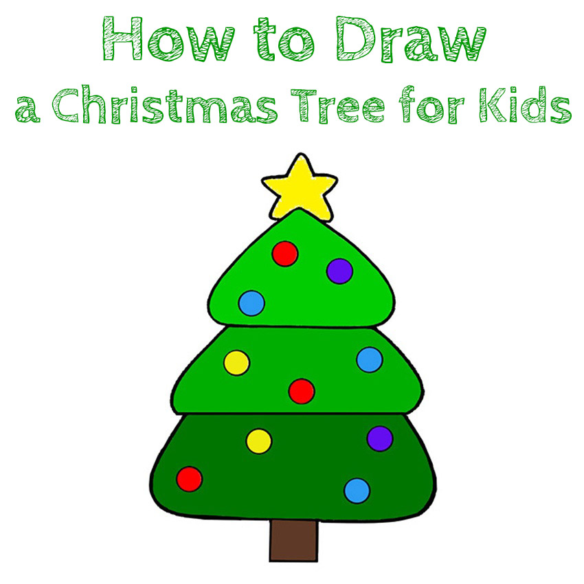 Christmas Tree Drawing for Kids