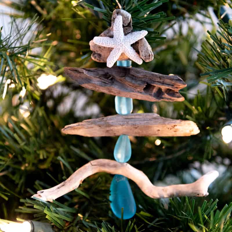 Driftwood Christmas tree ornaments